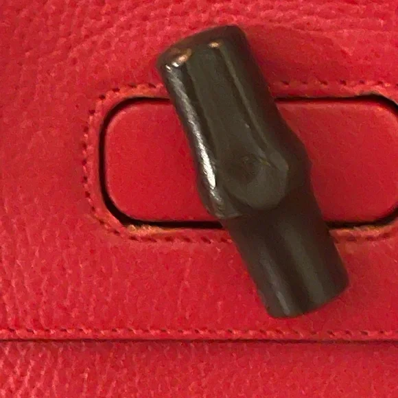 Gucci Bamboo Daily Top Handle Bag Leather Red - Picture 4 of 12